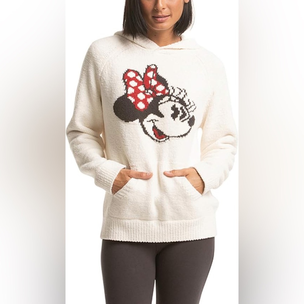 Barefoot Dreams Cream Hoodie with Minnie Mouse Graphic